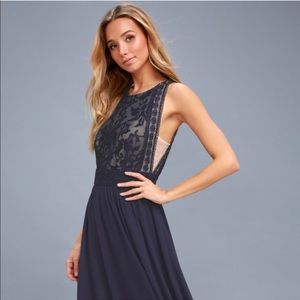 Lulu’s Long navy blue dress